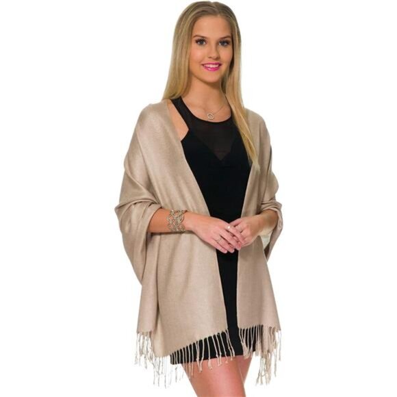 Pashmina Shawls and Wraps for Evening Dresses, Large Soft Pashminas Wedding - Picture 5 of 7